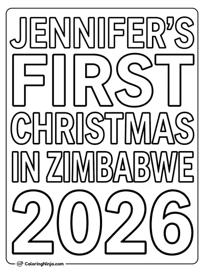 Jennifer's First Christmas in Zimbabwe Coloring Page