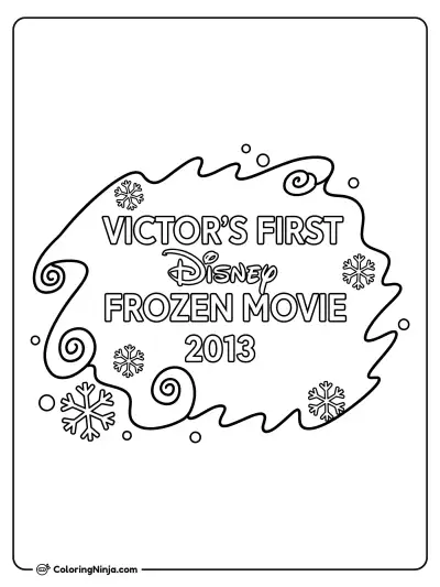 Victor's First Frozen Movie Coloring Page