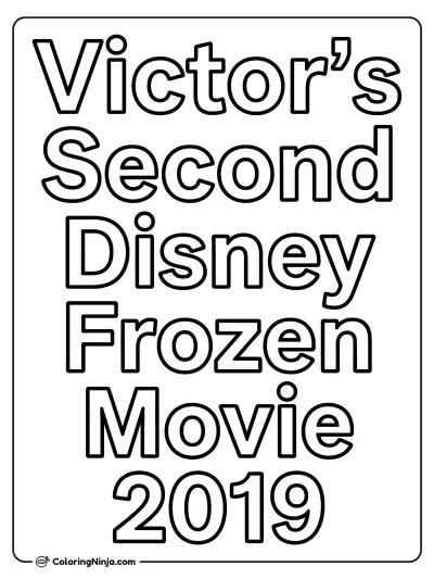 Victor's Disney Frozen Movie Text Coloring Page