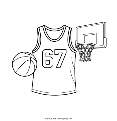 6 7 Basketball Jersey Coloring Page