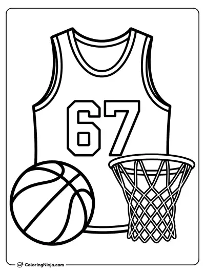 Camiseta de baloncesto número 67