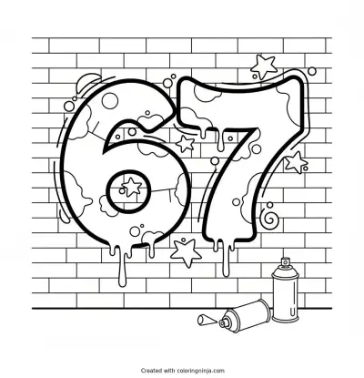6 7 Graffiti Wall Coloring Page