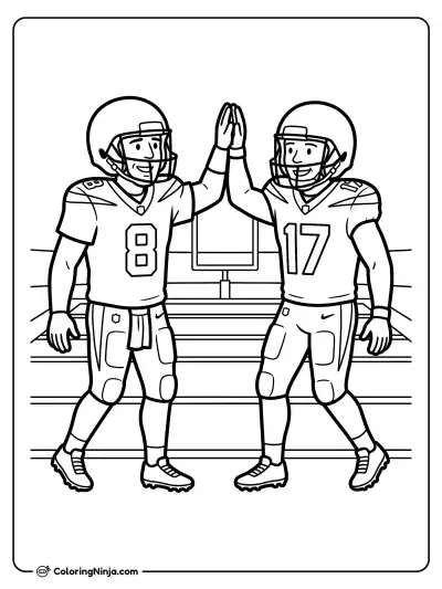 Aaron Rodgers Teammate High Five Coloring Page