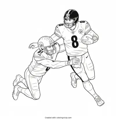 Aaron Rodgers Scrambling Away Coloring Page
