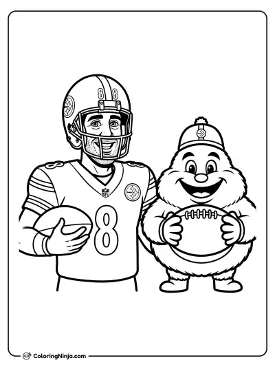 Aaron Rodgers con la Mascota del Equipo
