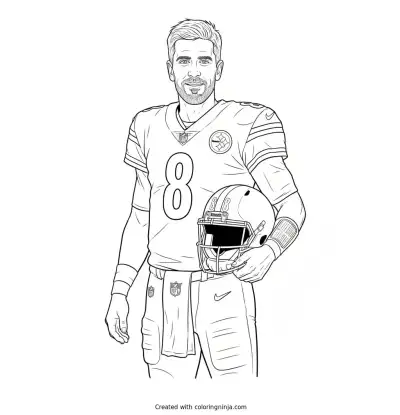 Aaron Rodgers Sideline Player Portrait Coloring Page