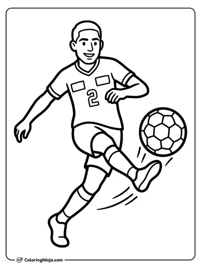 Achraf Hakimi Striking A Shot Coloring Page