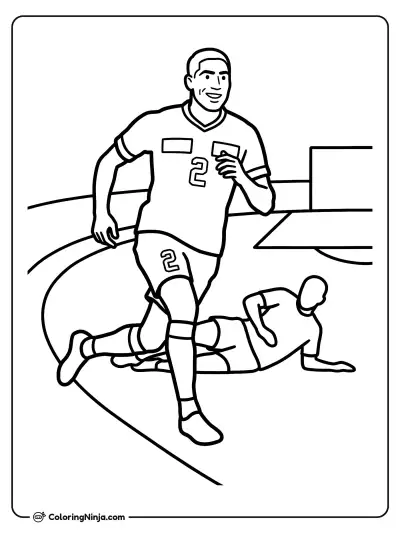 Achraf Hakimi Speeding Downfield Coloring Page