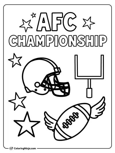 AFC Championship in Big Blocky Letters Coloring Page