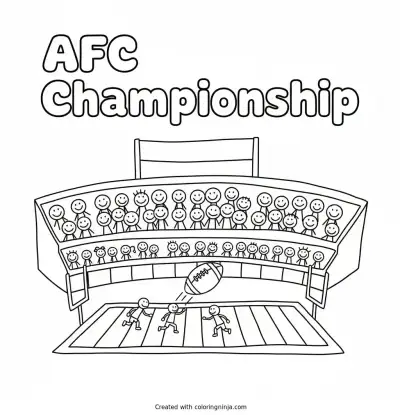 A coloring page of AFC Championship in bold letters