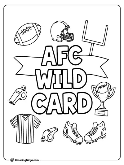 AFC Wild Card Football Fun Coloring Page