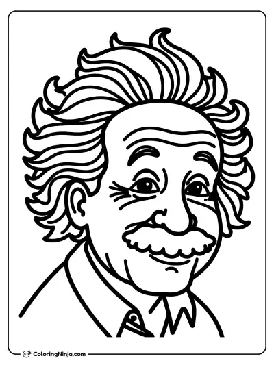 Retrato sonriente de Albert Einstein