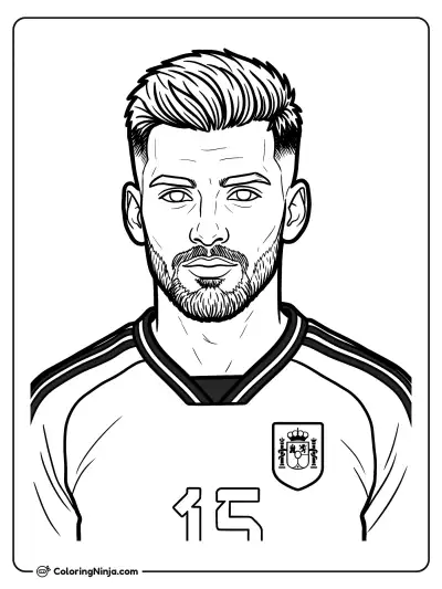 Álex Baena Spain Portrait Coloring Page