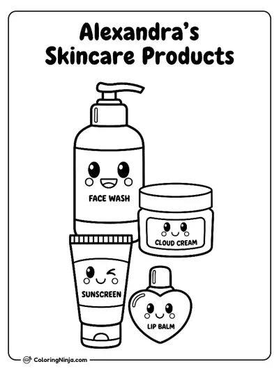 Alexandra Skincare Products Coloring Page