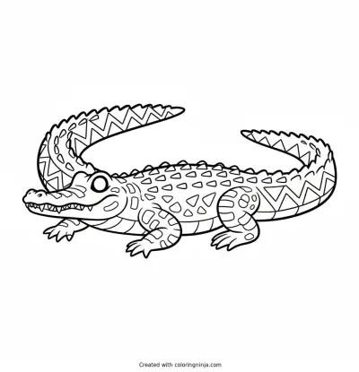 A coloring page of Alligator