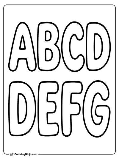 Abecedario con las letras ABCDEFG
