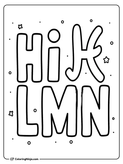 Letras del abecedario de la H a la N