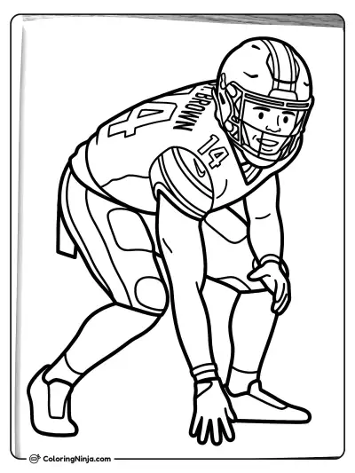 Amon-Ra St. Brown Ready Stance Coloring Page
