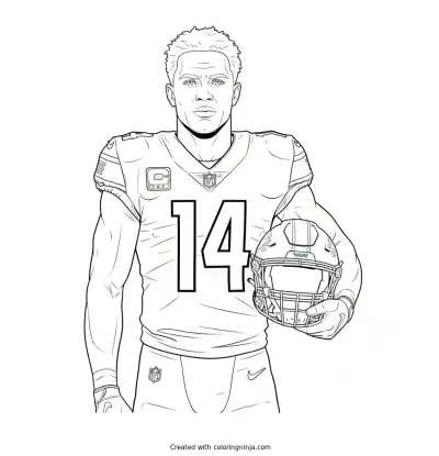 Amon-Ra St. Brown Sideline Portrait Coloring Page