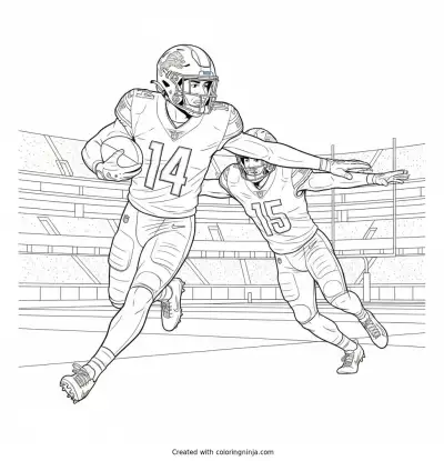 Amon-Ra St. Brown Sideline Run Coloring Page