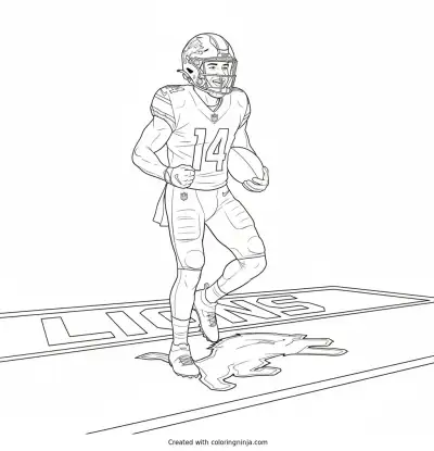Amon-Ra St. Brown Touchdown Celebration Coloring Page