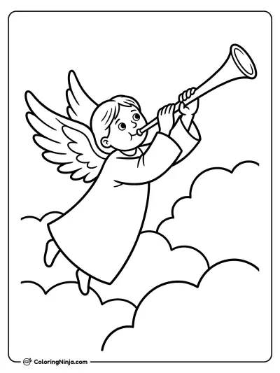 Ángel del cielo con trompeta