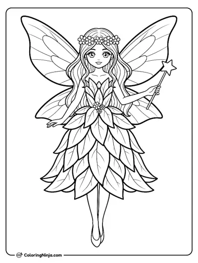 Anime Fairy Girl Coloring Page