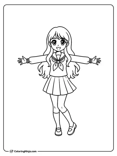 Anime Girl Coloring Page