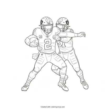 Ashton Jeanty Breaks A Tackle Coloring Page