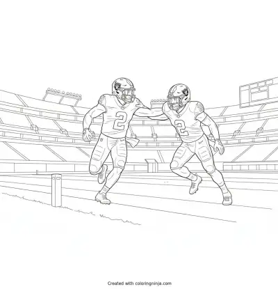 Ashton Jeanty Sideline Stiff Arm Coloring Page