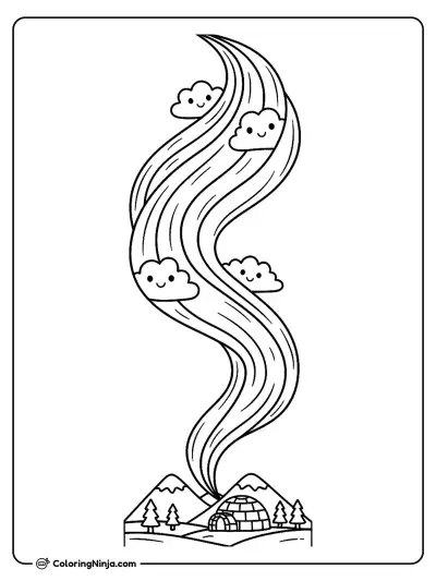 Northern Lights Coloring Page