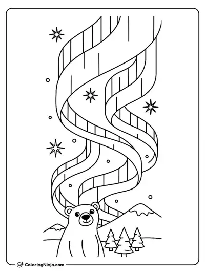 Northern Lights Coloring Page
