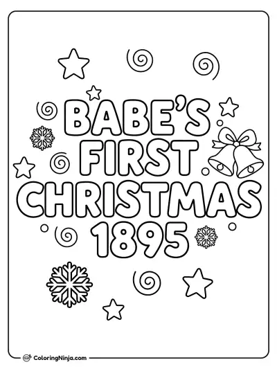 Babe's First Christmas 1895 Coloring Page