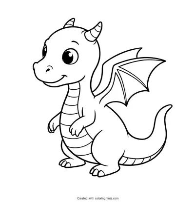 A Baby Dragon Coloring Page
