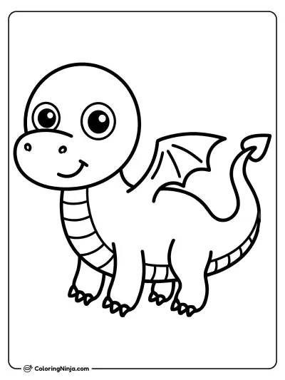 Baby Dragon Coloring Page