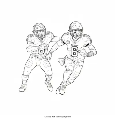 Baker Mayfield Scrambling Out of Pressure Coloring Page