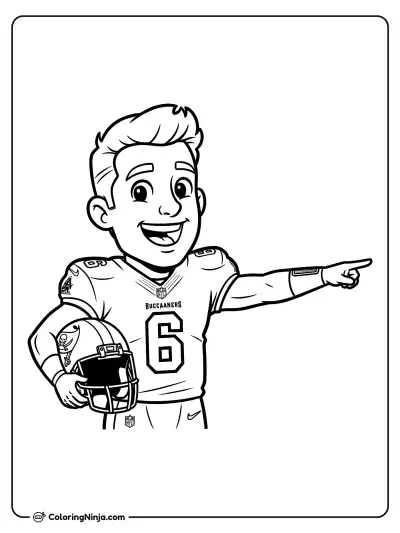 Estrella de Fútbol Americano Baker Mayfield Cartoon