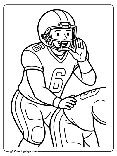 Baker Mayfield Calling the Play Coloring Page