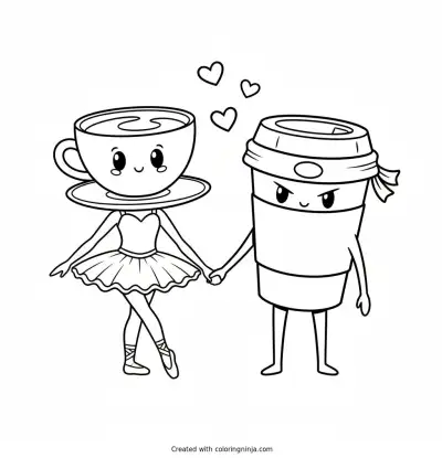 Ballerina Cappuccina and Cappuccino Assassino Coloring Page