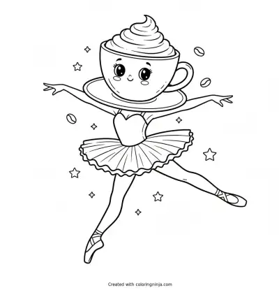 Ballerina Cappuccina Leaping Coloring Page