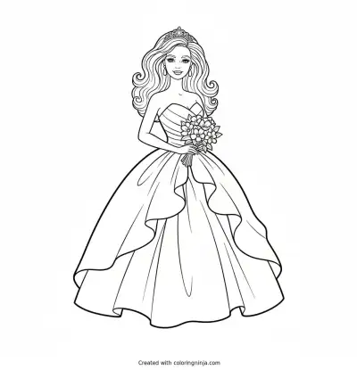 Barbie Doll Coloring Page