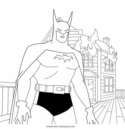 A coloring page of batman