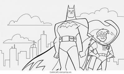A coloring page of batman