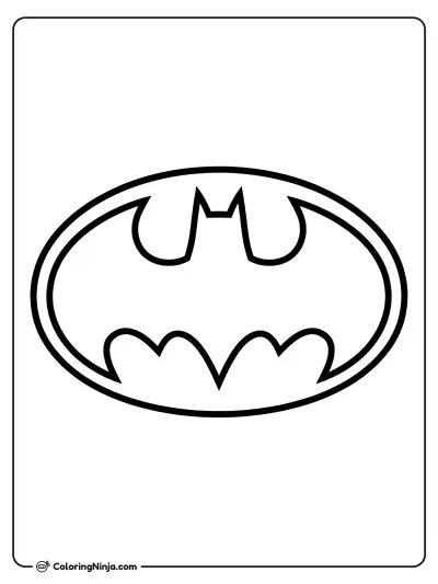 Batman Logo Symbol Outline Coloring Page