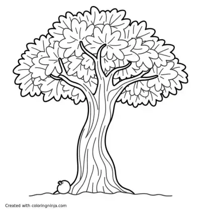 A coloring page of bearded fig tree 