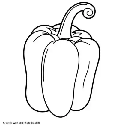 A coloring page of a bell pepper plant