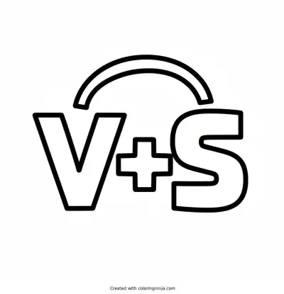 A coloring page of BIG V.S. Symbol

