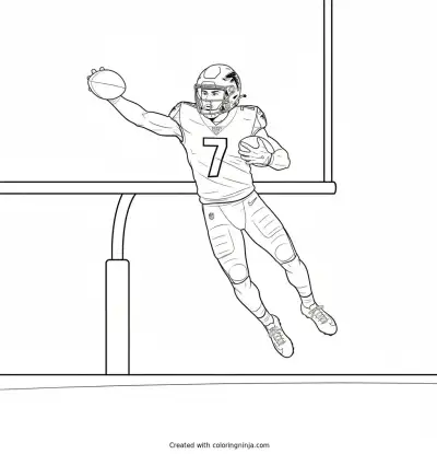 Bijan Robinson Leaps to Score Coloring Page