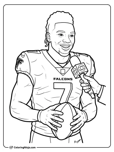Bijan Robinson Sideline Interview Coloring Page