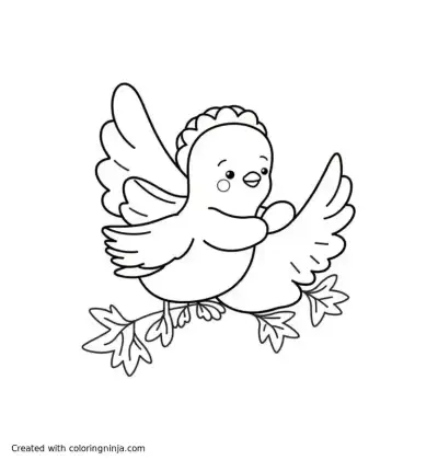 A coloring page of bird hugs

